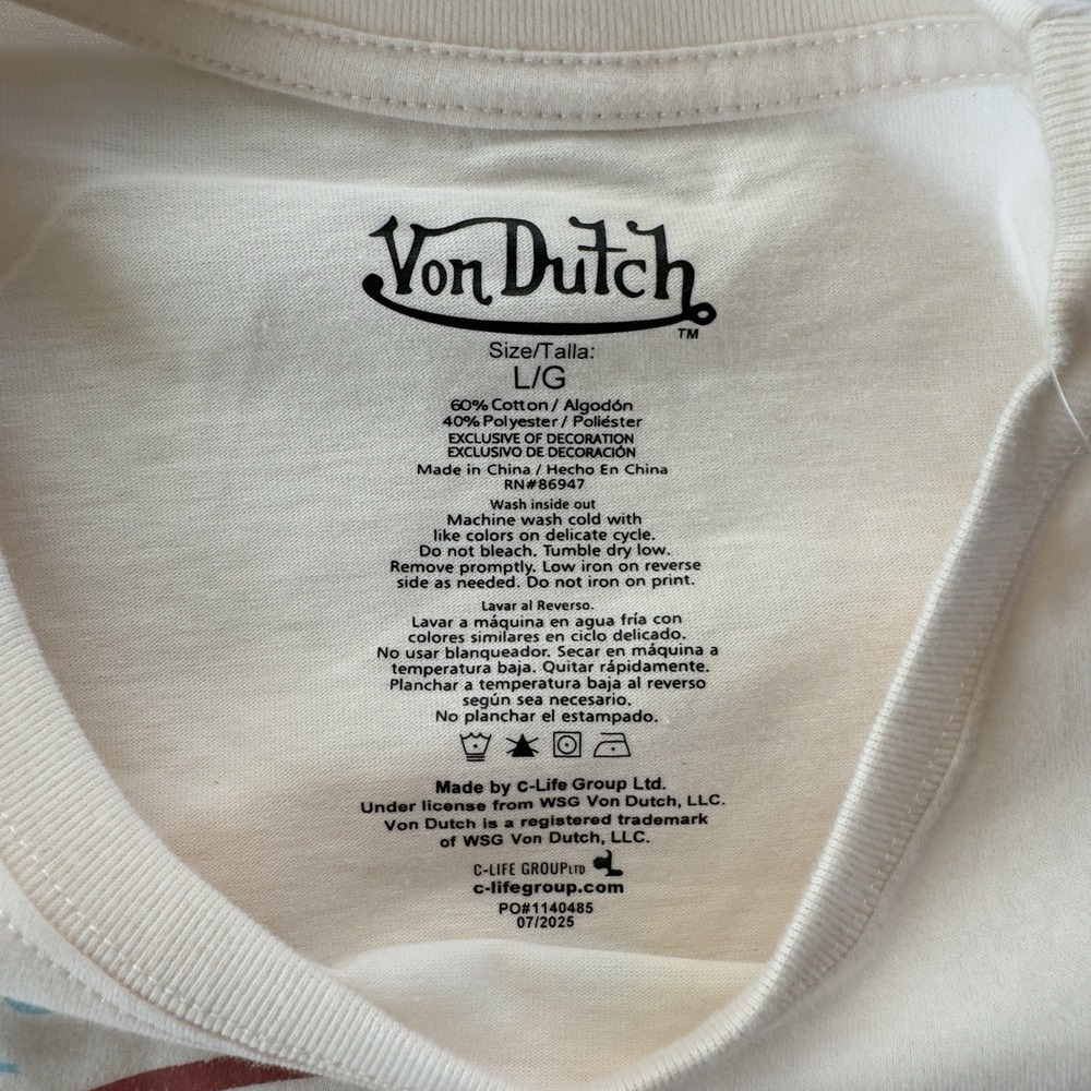 Von Dutch Men's Motorcycle Paint Shop‎ Graphic Short Sleeve T-Shirt Size Large - Picture 8 of 9